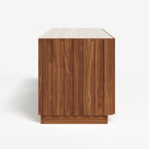 Aura 2130mm Mid-Century Modern Ash Wood Slatted