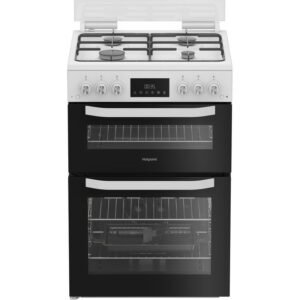 Hotpoint HTG6GDCW Gas Twin Cooker 60cm