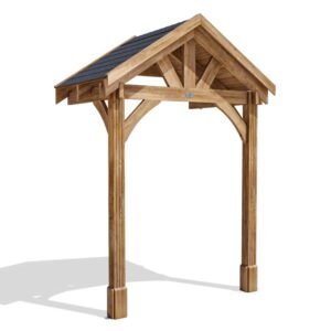 Dunster House Wooden Porch Canopy Kit 2M X 1.5M Pressure Treated Door Shelter Thunderdam Half Height 2 Post