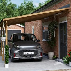 Dunster House W4m x D3m Lean To Carport Car Shelter For Side of House