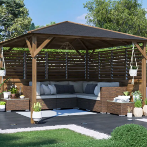 Dunster House Utopia 300 Slatted Wall Gazebo W3m x D3m