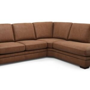 DFS Platinum Left Hand Facing Arm 4 Piece Open End Corner Devine Metallic Combination Fabric - Chocolate