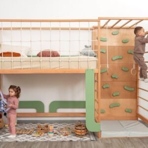 Bunk Bed, Montessori Bed for Twins, Toddler Bed, Twin Bed, Bunk Beds for Kids, Montessori Furniture, Bed Frame, Nursery Decor, Toddler Gym