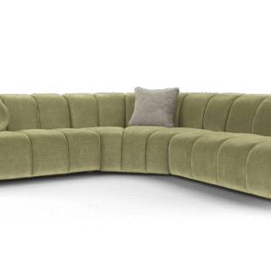Sofology Green 2 Corner 1.5 Chaise Sofa in Soft Chenille Olive