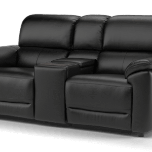 the sofa shop 2 Seat Real Leather Electric Recliner Home Cinema Theatre Sofa + LED