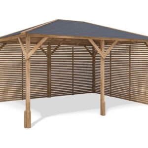 Dunster House Utopia 430 Slatted Wall Gazebo W4m x D3m