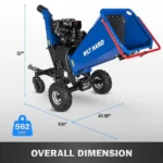 # 6 in. 15 HP 420 cc Gas Powered Wood Chipper with E-Start 4-Wheels Towable Shredder Mulcher - Image 3