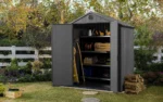 Keter Darwin 6 ft. W x 4 ft. D Double Door Apex Outdoor Garden Shed - Image 4