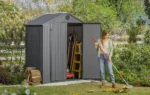 Keter Darwin 6 ft. W x 4 ft. D Double Door Apex Outdoor Garden Shed - Image 3