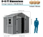 Outdoor Storage Shed Utility Tool Sheds 8 x 6 fit - Image 3