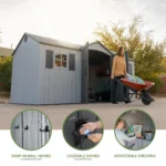 Lifetime 15 Ft. X 8 Ft. High-density Polyethylene (plastic) Outdoor Storage Shed - Image 3
