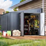 8 ft. W x 10 ft. D Metal Pent Storage Shed