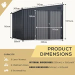 8 ft. W x 10 ft. D Metal Pent Storage Shed - Image 3