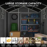 6 ft. W x 4 ft. D Outdoor Resin Garden Tool Storage Shed for Backyard (24 sq. ft.) - Image 7