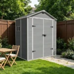 6 ft. W x 4 ft. D Outdoor Resin Garden Tool Storage Shed for Backyard (24 sq. ft.) - Image 2