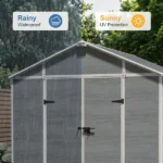6 ft. W x 4 ft. D Outdoor Resin Garden Tool Storage Shed for Backyard (24 sq. ft.) - Image 5