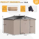 10 ft. W X 8 ft. D Metal Tool Shed - Image 7