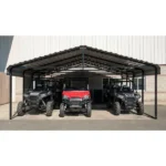 20 ft. W x 20 ft. D x 7 ft. H Eggshell Galvanized Steel Carport , Car Canopy and Shelter - Image 2