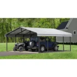 20 ft. W x 20 ft. D x 7 ft. H Eggshell Galvanized Steel Carport , Car Canopy and Shelter - Image 3