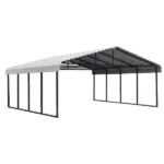 20 ft. W x 20 ft. D x 7 ft. H Eggshell Galvanized Steel Carport , Car Canopy and Shelter