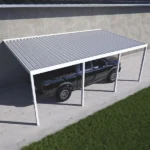 20 ft. x 12 ft. White Aluminum Frame White Roof Carport, 4 Posts 20 lbs. Snow Load