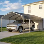 12 ft. W x 20 ft. D Metal Carport, Heavy-Duty Steel Frame, Outdoor Canopy Shelter