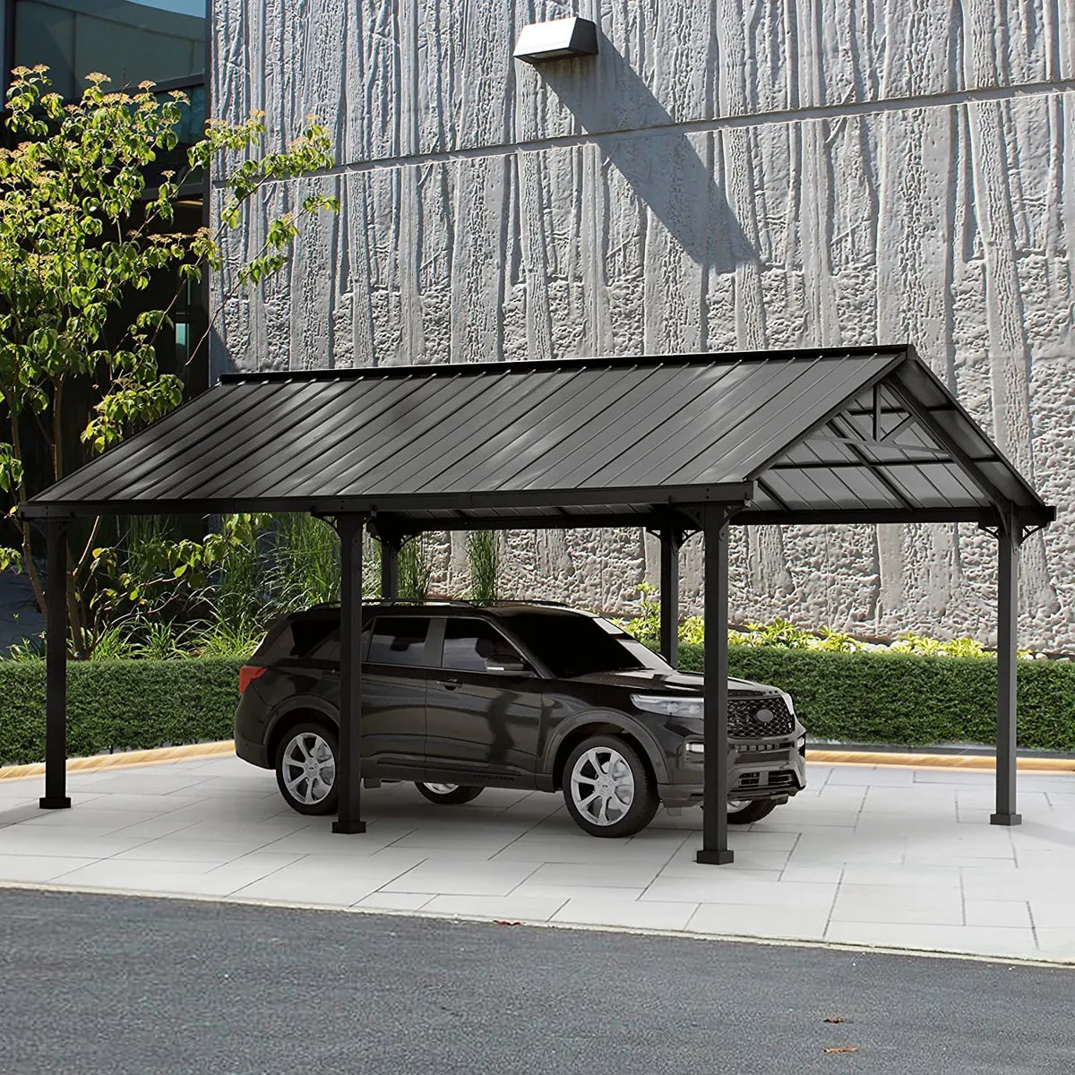 download - 2026-08-15T185445.897 Sunjoy Steel Carport EIGER - 367cm x 610cm Millings - Image 1