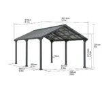 Sunjoy Steel Carport EIGER - 367cm x 610cm Millings - Image 5
