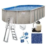 Seaside Resin Oval Hard Sided Pool 54'' H x W x 384'' L , with Pump Included