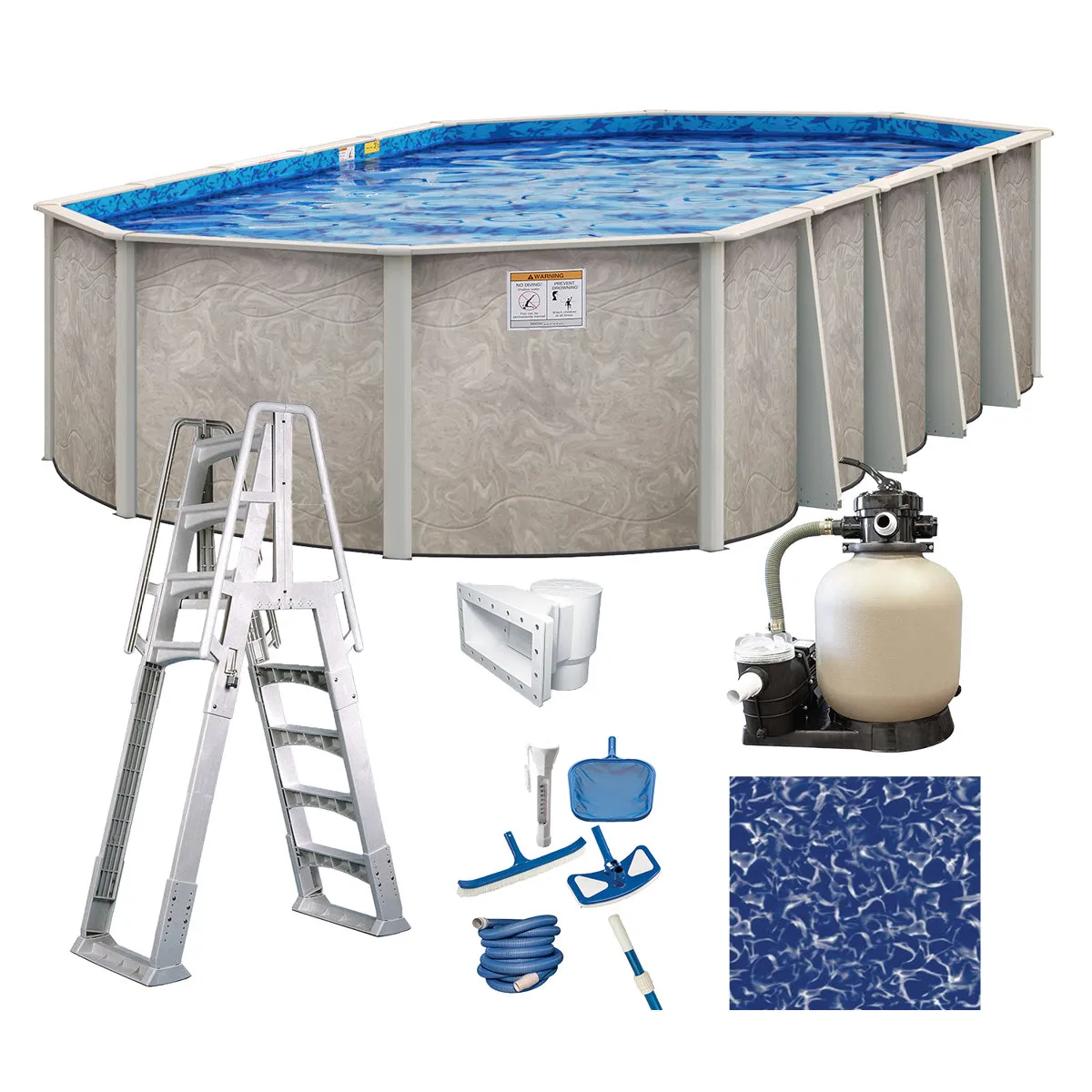 download - 2026-08-16T180713.552 Seaside Resin Oval Hard Sided Pool 54'' H x W x 384'' L , with Pump Included - Image 1