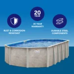 Seaside Resin Oval Hard Sided Pool 54'' H x W x 384'' L , with Pump Included - Image 10