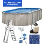 Seaside Resin Oval Hard Sided Pool 54'' H x W x 384'' L , with Pump Included - Image 3