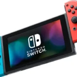 Nintendo Switch with Neon Blue and Neon Red Joy-Con