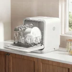 White Countertop Dishwasher with A Visible Door - Image 5