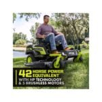 RYOBI 80V HP Brushless 54in. Cordless Zero Turn Riding Mower with (3) 80V & (4) 40V Batteries & Charger - Image 8