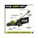 RYOBI 40V HP Brushless 21" Cordless Self-Propelled Mower Kit with (2) 6.0 Ah Batteries and Charger - Image 3