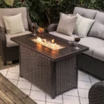 Nuu Garden 50,000 BTU 43 Inch 50,000 BTU Propane Gas Rattan Fire Pit Table - Image 4