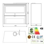 Wood Burning Multifuel Stove with Wide Glass Door Panadero Allegro - Image 6