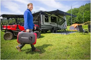 Honda EU3200i 3200 Watt Inverter Generator, Super Quiet 120V Gas Powered Portable Generator For Camping, RV Or Home Backup Power Supply - Image 7
