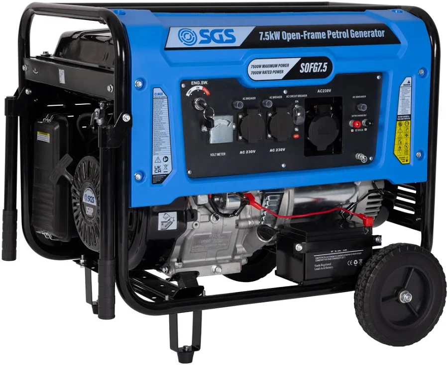 shopping - 2026-08-12T170901.008 SGS 7.5kW Heavy-Duty Open-Frame Petrol Generator with AVR - Image 1