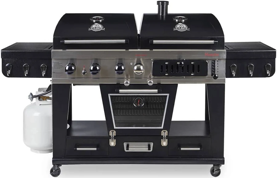 shopping - 2026-08-16T195442.980 PitBoss Pit Boss Memphis Ultimate 2.0 Gas and Charcoal Combo Grill with Smoker + Free 6 Piece Cast Iron Cooking Set - Image 1