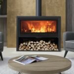 Wood Burning Multifuel Stove with Wide Glass Door Panadero Allegro